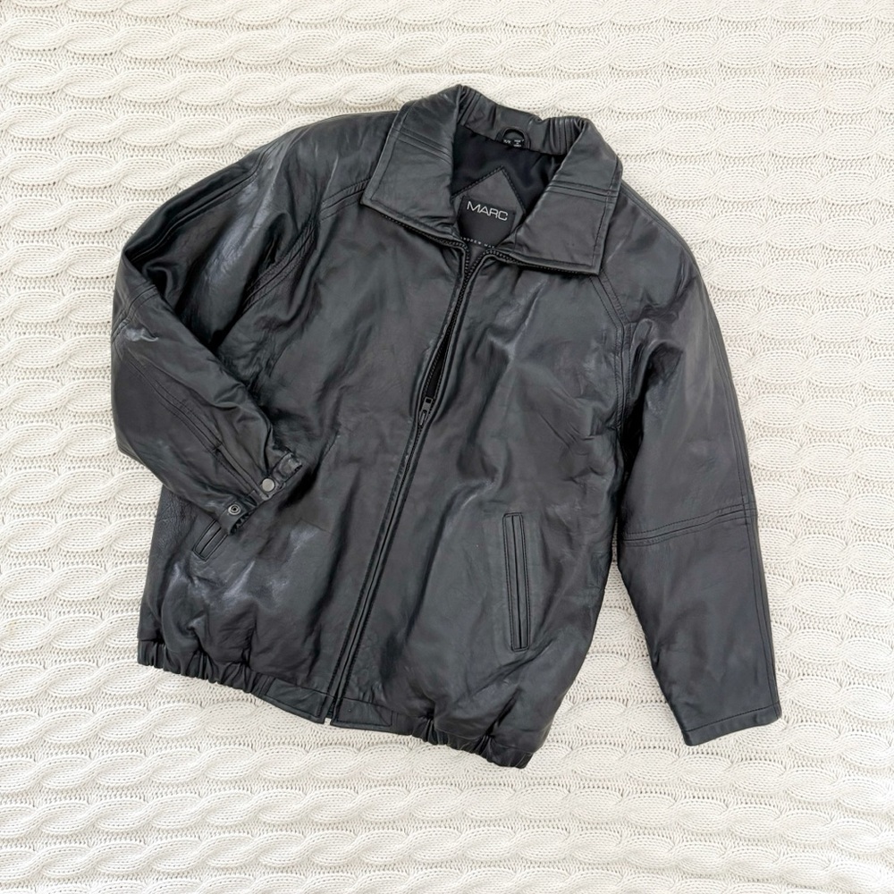 Marc by Andrew Marc Vintage Men’s Black Leather Jacket - Picture 2 of 5